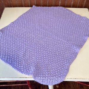 Pretty purple hand crocheted table scarf
